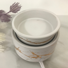 Load image into Gallery viewer, CERAMIC 3-IN-1 WAX MELT WARMER BURNER (WHITE/GOLD)