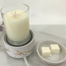 Load image into Gallery viewer, CERAMIC 3-IN-1 WAX MELT WARMER BURNER (WHITE/GOLD)