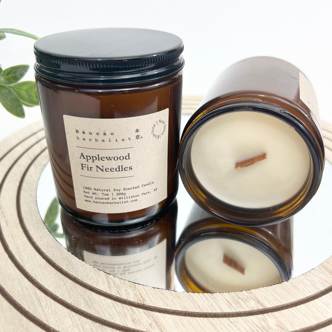 APPLEWOOD FIR NEEDLES - 100% NATURAL SOY SCENTED CANDLE