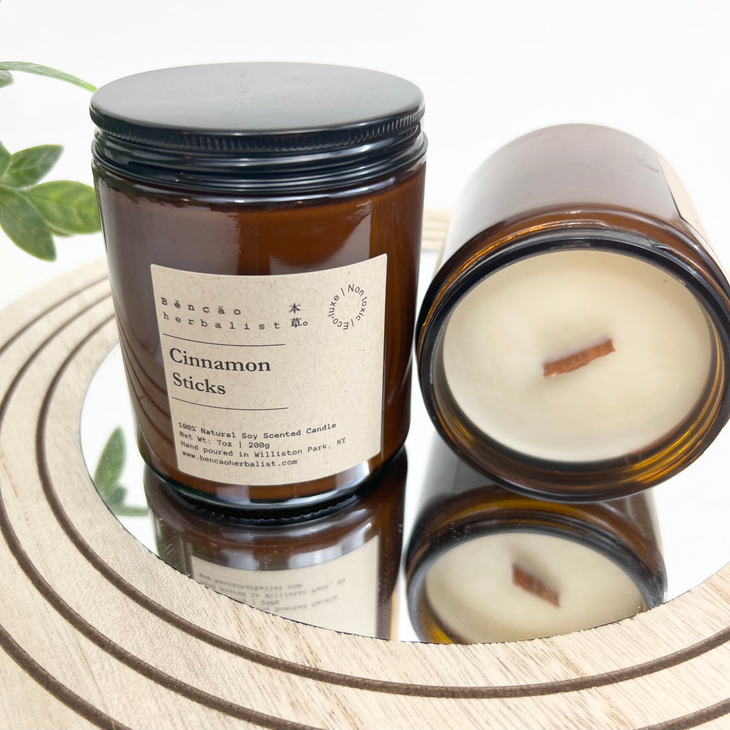 CINNAMON STICKS- 100% NATURAL SOY SCENTED CANDLE