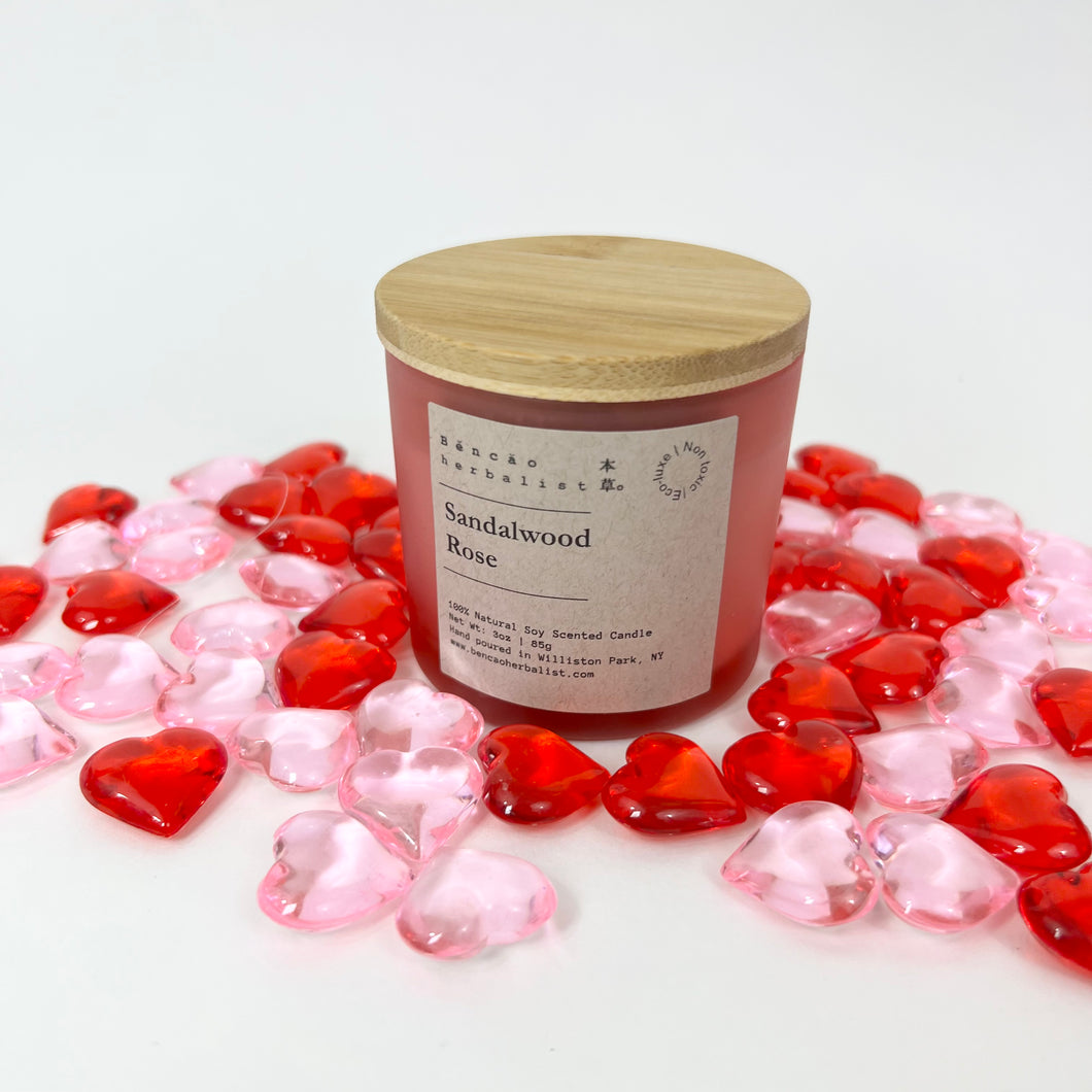 SANDALWOOD ROSE - 100% NATURAL SOY SCENTED CANDLE