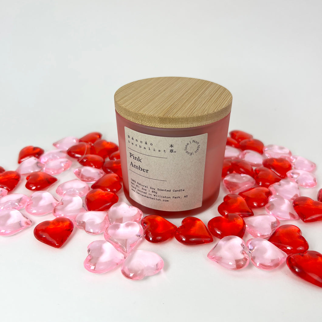 PINK AMBER - 100% NATURAL SOY SCENTED CANDLE