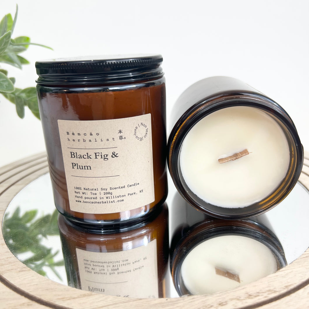 BLACK FIG & PLUM - 100% NATURAL SOY SCENTED CANDLE